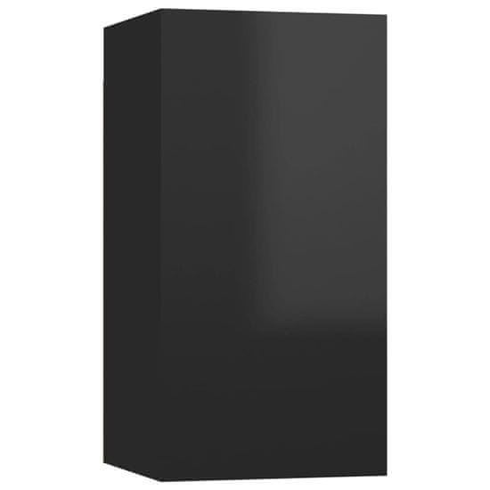 Vidaxl TV omarica visok sijaj črna 30,5x30x60 cm iverna plošča