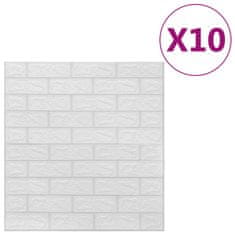 Vidaxl 3D tapete opeke samolepilne 10 kosov bele