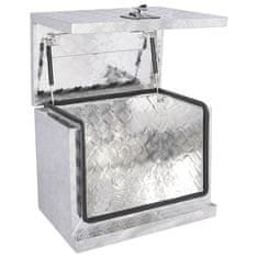 Vidaxl Aluminijasta škatla 62x40x50 cm srebrna