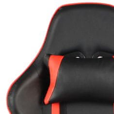 Greatstore Vrtljiv gaming stol rdeč PVC