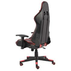 Greatstore Vrtljiv gaming stol rdeč PVC