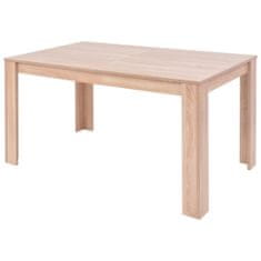 Vidaxl Jedilna miza in stoli 7 delni komplet umetno usnje hrast rjav