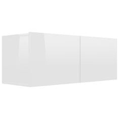 Vidaxl TV omarica visok sijaj bela 80x30x30 cm iverna plošča