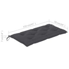 Vidaxl Blazina za vrtno klop antracitna 110x50x7 cm blago