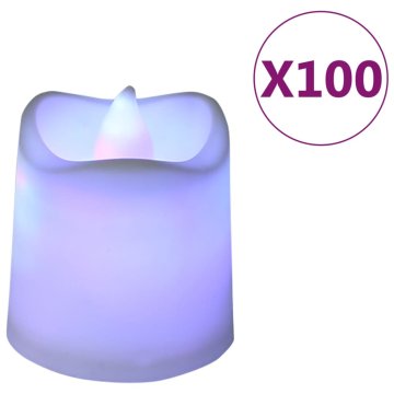 Vidaxl Električne čajne svečke brez plamena LED 100 kosov barvne