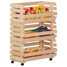 Vidaxl Voziček za zelenjavo 57x30x80 cm trdna borovina