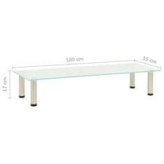 Vidaxl TV stojalo mlečno 100x35x17 cm kaljeno steklo