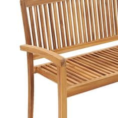 Vidaxl Zložljiva vrtna klop z blazino 128,5 cm trdna tikovina