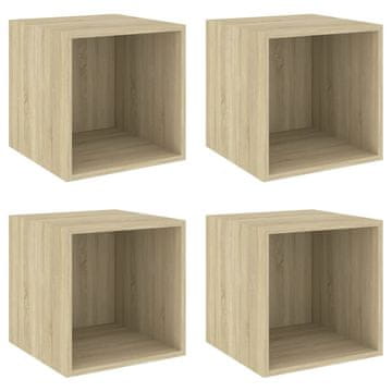 Vidaxl Stenske omarice 4 kosi sonoma hrast 37x37x37 cm inženirski les