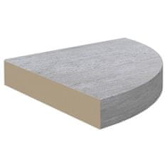 Vidaxl Kotna stenska polica betonsko siva 35x35x3,8 cm MDF