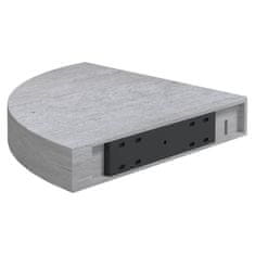 Vidaxl Kotna stenska polica betonsko siva 35x35x3,8 cm MDF