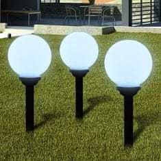 Vidaxl Vrtne solarne LED okrogle lučke 20cm za osvetlitev poti 3kosi s konico