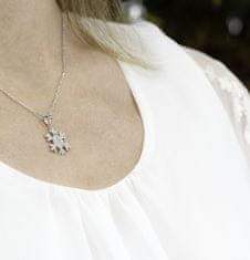 Beneto Bleščeča srebrna ogrlica Snowflake AGS1333 / 47