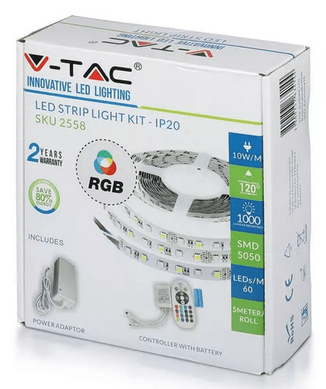 V-TAC LED trak komplet RGB RF 2.4G daljinec + kontroler 5m