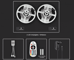 V-TAC Komplet RGB LED trak RF 2.4G daljinec + kontroler 10m 