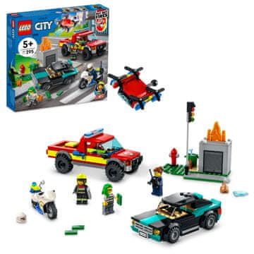 LEGO City 60319 Gasilci in policijski pregon