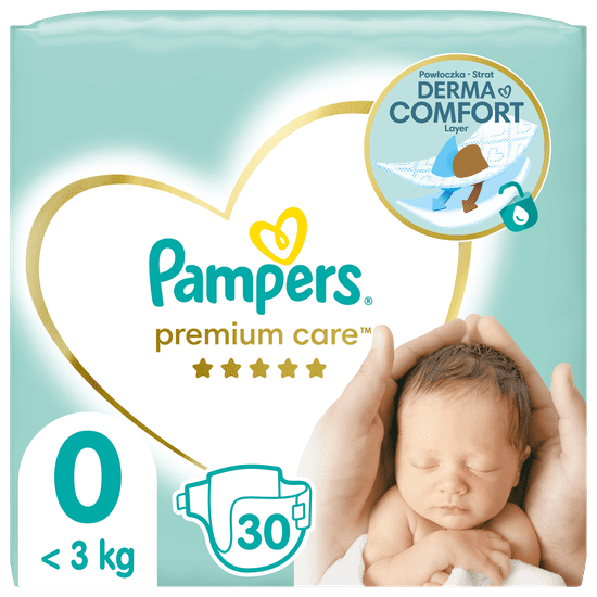 Pampers plenice Premium Care 0 Newborn, 30 kosov