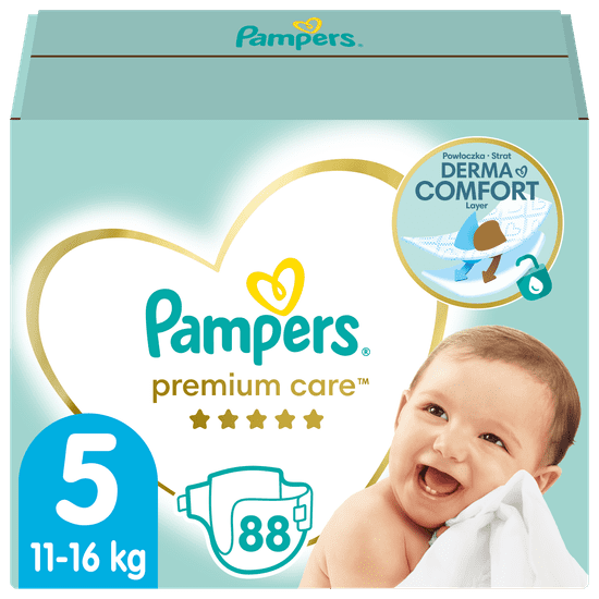 Pampers Premium Care plenice, vel. 5, 11 kg–16 kg, 88 kosov