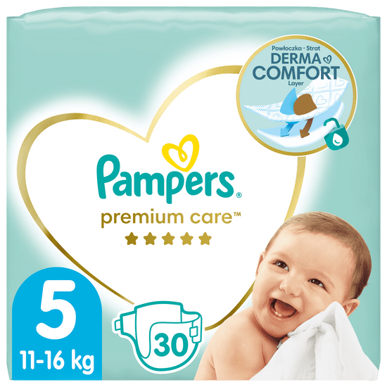 Pampers Premium Care plenice, vel. 5, 11 kg–16 kg, 30 kosov