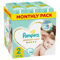 Pampers Premium Care pleničke, velikost 2, 4-8 kg, 240 kosov