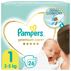 Pampers plenice Premium Care 1 Newborn (2-5 kg) 26 kosov