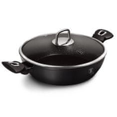 Berlingerhaus Ponev WOK s pokrovom in marmornato površino 30 cm Black Silver Collection BH-7113