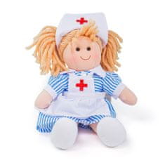 Bigjigs Toys Lutka iz blaga medicinska sestra Nancy 28 cm