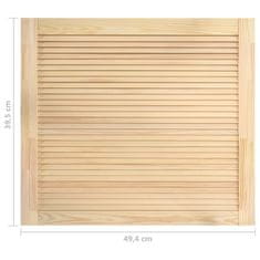 Vidaxl Vrata z letvicami trdna borovina 39,5x49,4 cm