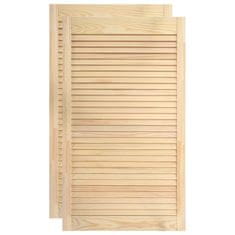Vidaxl Vrata z letvicami 2 kosa trdna borovina 99,3x49,4 cm