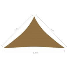 Vidaxl Senčno jadro 160 g/m2 taupe 4x4x5,8 m HDPE