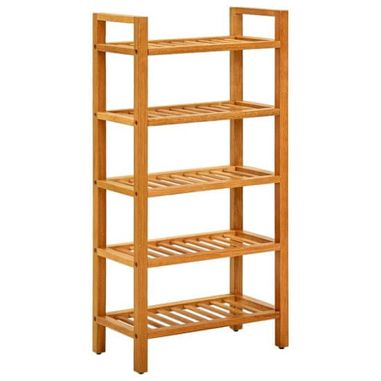 Vidaxl Stojalo za čevlje s 5 policami 50x27x100 cm trdna hrastovina