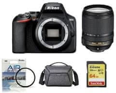 Nikon set D3500 fotoaparat + 18-140VR objektiv + Fatbox, 64 GB + UV filter