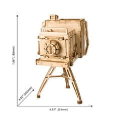 Robotime Vintage kamera, Lesena 3D sestavljanka, (TG403)