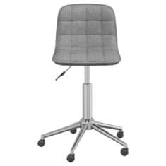 Greatstore Vrtljivi pisarniški stol, svetlo siv, oblazinjen s tkanino