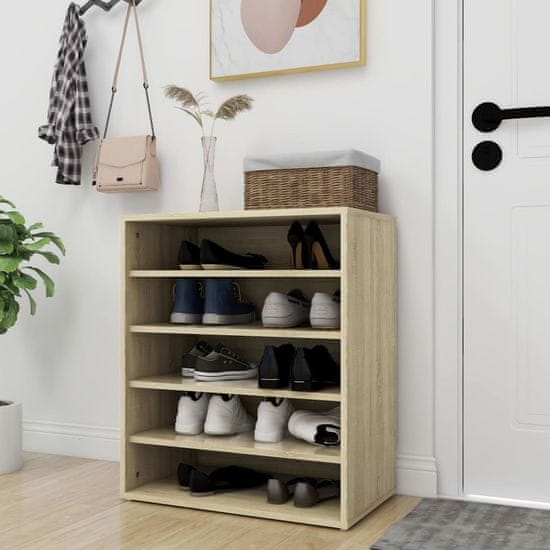 Vidaxl Omarica za čevlje sonoma hrast 60x35x70 cm iverna plošča