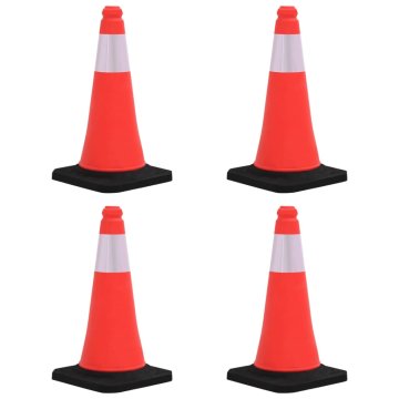 Vidaxl Odsevni prometni stožci z močnimi podstavki 4 kosi 50 cm