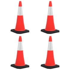 Vidaxl Odsevni prometni stožci z močnimi podstavki 4 kosi 75 cm