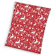 Carbotex Supermehka božična odeja iz flisa 150/200cm RED Coral, ROT211003