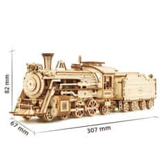 Robotime Prime steam express parni vlak, scale model 1:80, Lesena 3D sestavljanka, (MC501)