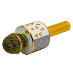 Manta MIC10-G karaoke mikrofon + zvočnik, Bluetooth, USB, microSD, zlat