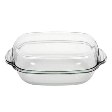 Steklen ovalni pekač s pokrovom Simax 41,6x26xh16cm / 8l / ovalen / steklo