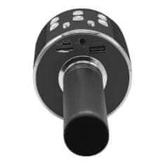 Manta MIC12-BK brezžični mikrofon z zvočnikom, Bluetooth, USB, microSD, črn