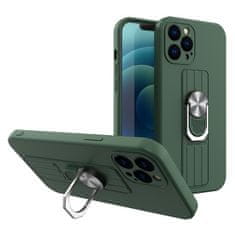 slomart Ring Case silikonski ovitek s prstnim oprijemom in stojalom za Xiaomi Redmi 10X 4G / Xiaomi Redmi Note 9 dark green