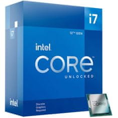 Intel Core i7-12700KF procesor, 3,6/5 GHz, 25MB, LGA1700, brez hladilnika (BX8071512700KFSRL4P)