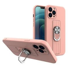 slomart Ring Case silikonski ovitek z oprijemom za prst in stojalom za Samsung Galaxy S20 FE 5G roza