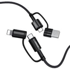 Joyroom 4v1 USB Type C / USB - USB Type C / Lithtning Quick Charge Power Delivery 3 A 60 W 1,8 m črn (S-1830G3) kabel za hitro polnjenje