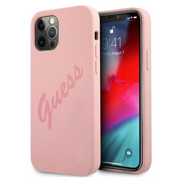 Guess GUHCP12MLSVSPI iPhone 12/12 Pro 6,1" roza/pink trdi ovitek Script Vintage