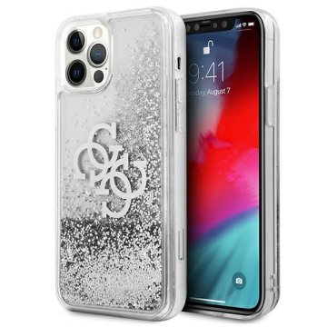 Guess GUHCP12MLG4GSI iPhone 12/12 Pro 6,1" srebrn/srebrn trdi ovitek 4G Big Liquid Glitter
