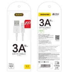 DUDAO Kabel iPhone USB - Lightning 3A 1m bele barve