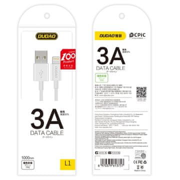 DUDAO Kabel za iPhone USB - Lightning 3A 1 m, bel